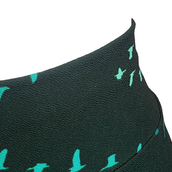 NWT Bird print Lularoe midi length skirt "Cassie", hunter forest green, sz XS - Picture 5 of 11
